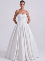 REBECCA- MIKADO, biała suknia SZYCIE NA MIARĘ