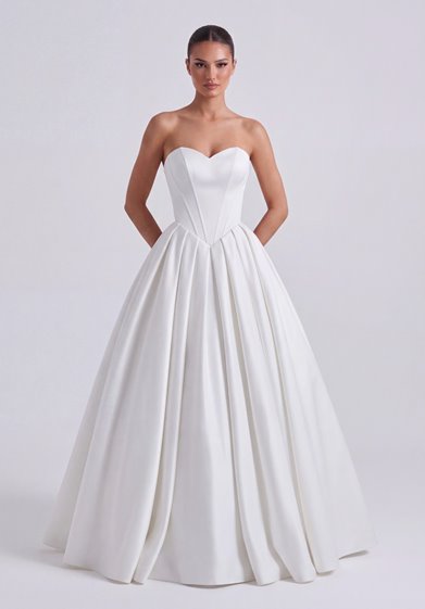 REBECCA- MIKADO, biała suknia SZYCIE NA&nbsp;MIARĘ