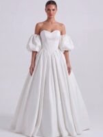 REBECCA- MIKADO, biała suknia SZYCIE NA MIARĘ