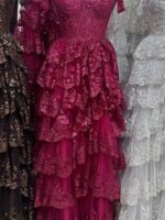 CARMEN-fuksjowa sukienka z wiązaniem