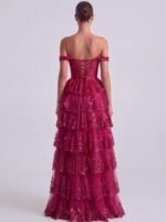 CARMEN-fuksjowa sukienka z wiązaniem