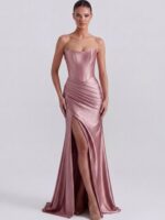 LAUREN- różowa, satynowa suknia maxi COMING SOON