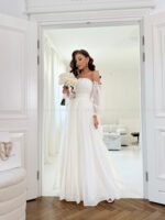 ODETTE maxi- suknia z odpinanymi rękawkami OUTLET