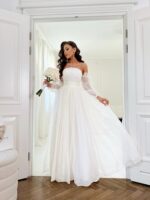 ODETTE maxi- suknia z odpinanymi rękawkami OUTLET