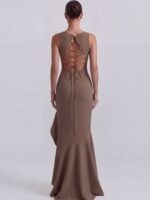 MELODY - asymetryczna bezowa suknia