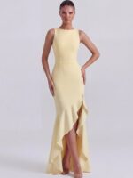 MELODY - asymetryczna maselkowa suknia