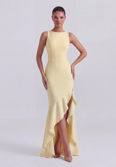 MELODY – asymetryczna maselkowa suknia