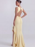 MELODY - asymetryczna maselkowa suknia