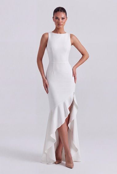 MELODY – asymetryczna biala suknia