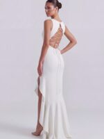 MELODY - asymetryczna biala suknia