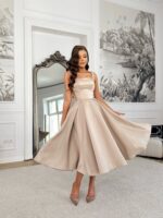 BEATRICE- zdobiona sukienka midi SZYCIE NA MIARĘ