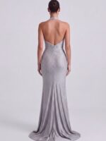 VALENTINA- srebrna, zdobiona sukienka PRE-ORDER