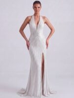 VALENTINA- biała, zdobiona sukienka PRE-ORDER